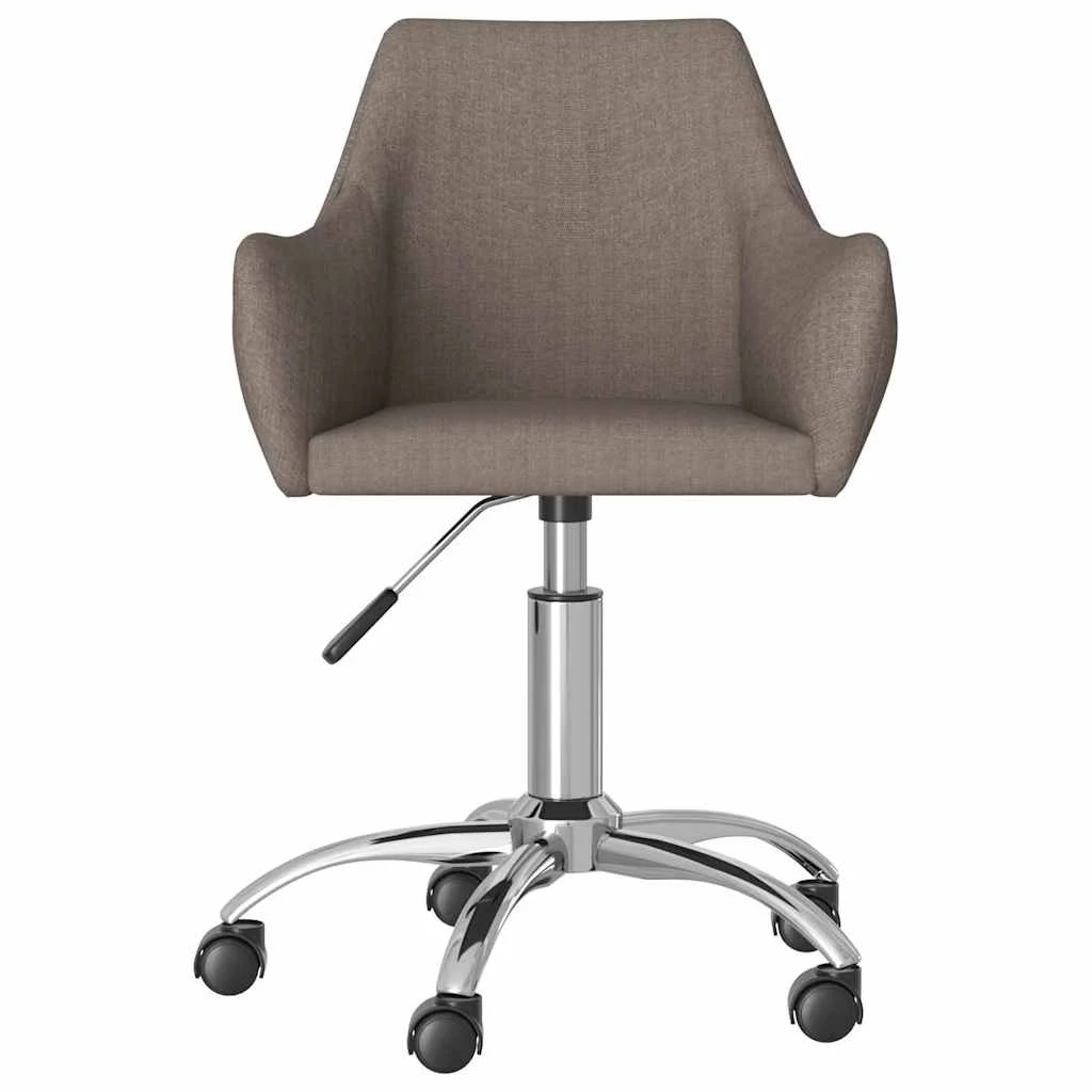 Chaise pivotante de bureau 54 x 61 x 89 cm taupe tissu – vue de face