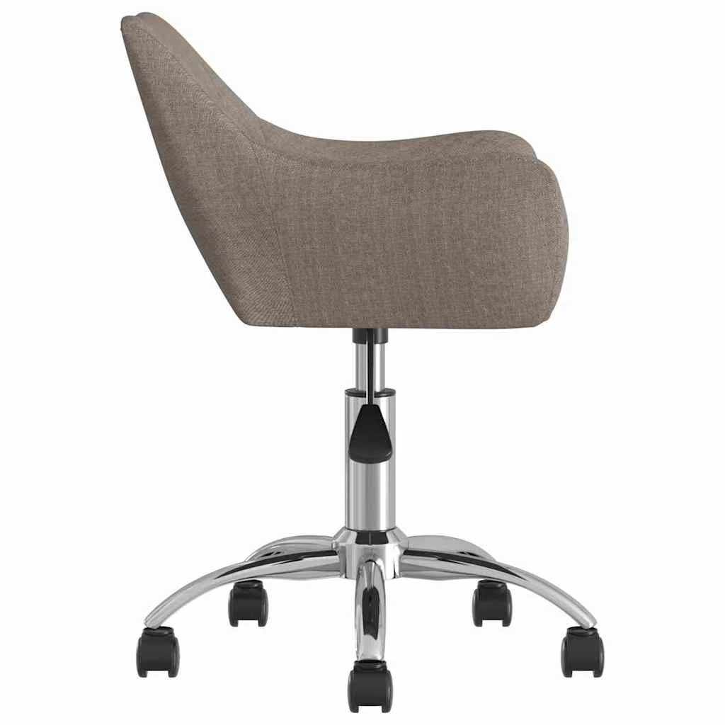 Chaise pivotante de bureau 54 x 61 x 89 cm taupe tissu – vue de côté