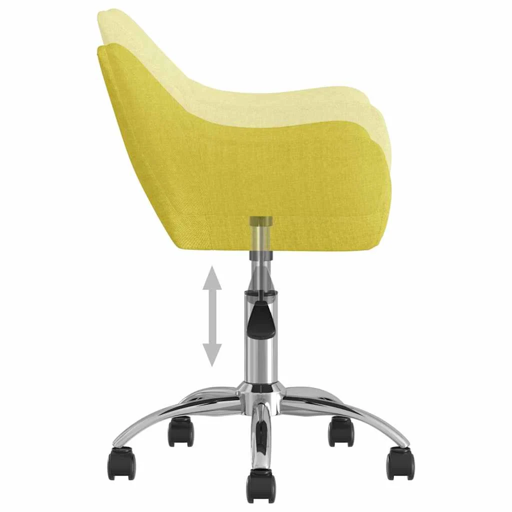 Chaise pivotante de bureau 54 x 61 x 89 cm vert tissu – vue de dessus