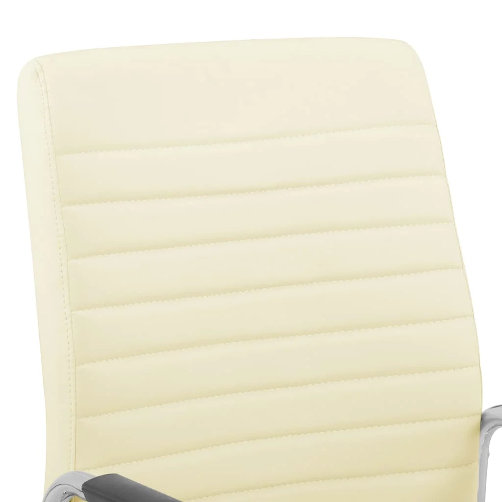Chaise pivotante de bureau 55,5 x 65 x 108 cm crème tissu – vue en situation