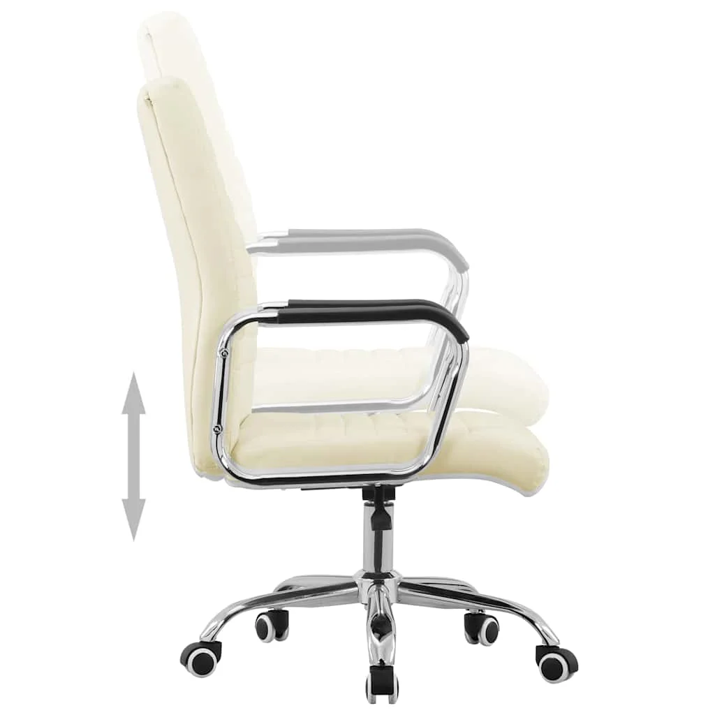 Chaise pivotante de bureau 55,5 x 65 x 108 cm crème tissu – vue de dessus