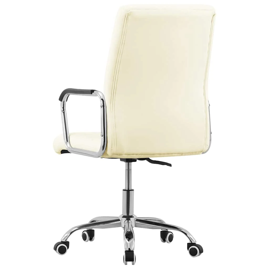 Chaise pivotante de bureau 55,5 x 65 x 108 cm crème tissu – vue de détail