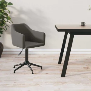 Chaise pivotante de bureau 55 x 51 x 79 cm gris foncé velours – vue d’ensemble