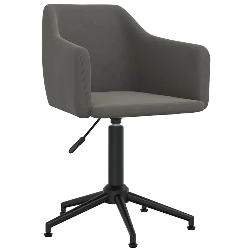 Chaise pivotante de bureau 55 x 51 x 79 cm gris foncé velours – vue de face