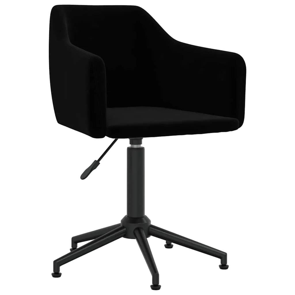 Chaise pivotante de bureau 55 x 51 x 79 cm noir velours – vue de face