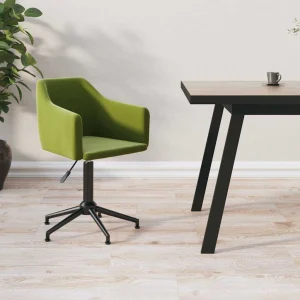 Chaise pivotante de bureau 55 x 51 x 79 cm vert clair velours – vue d’ensemble