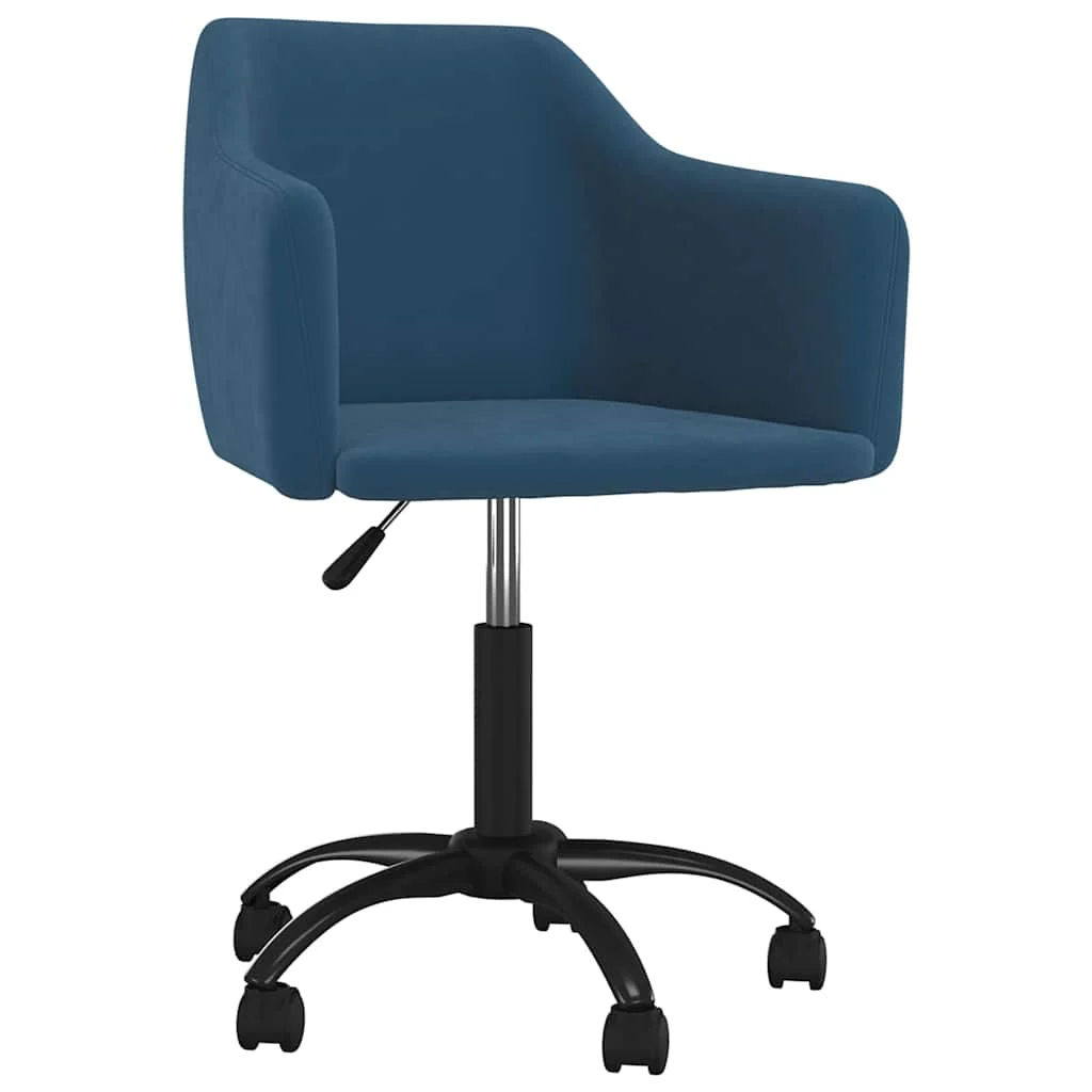 Chaise pivotante de bureau 55 x 52 x 83 cm bleu velours – vue de face