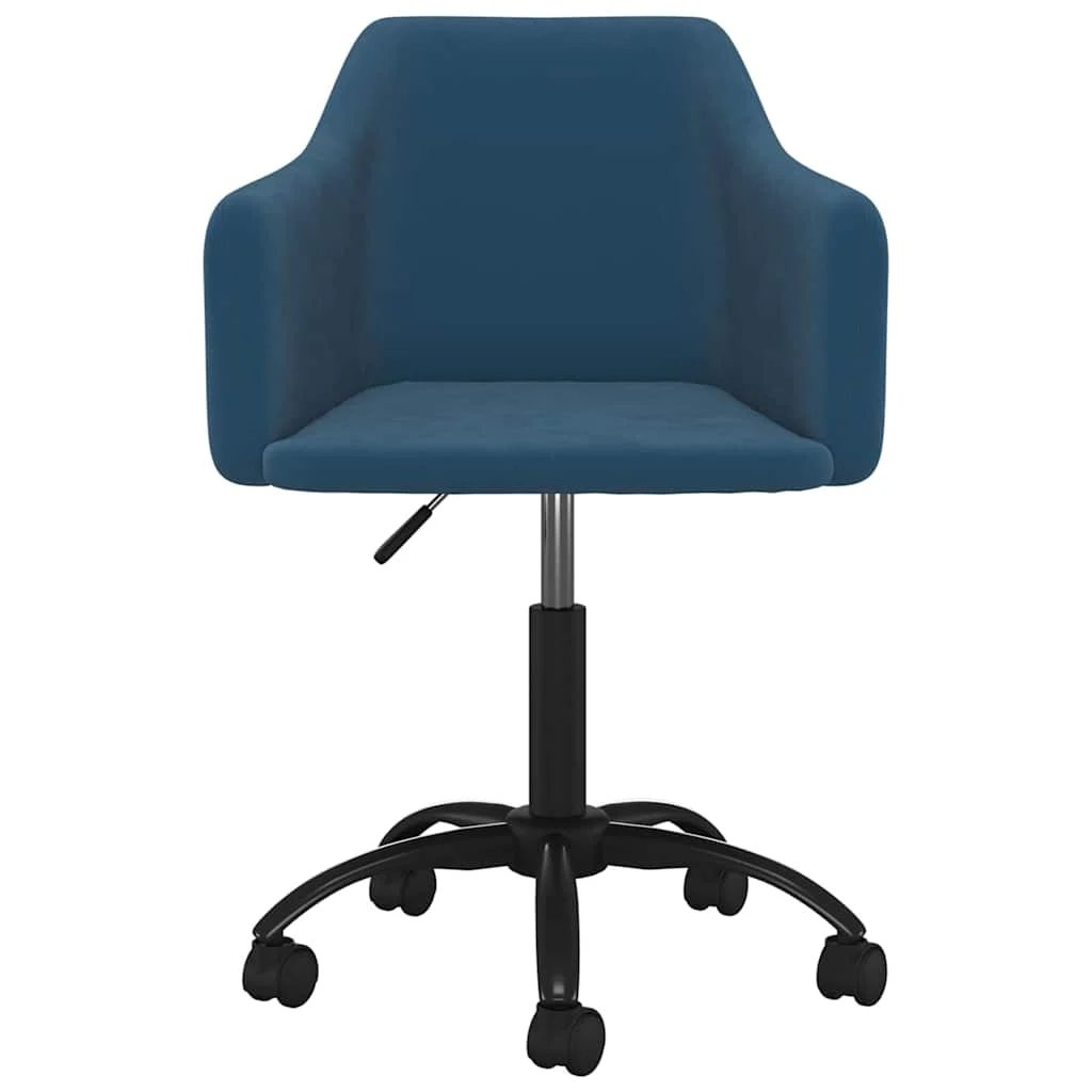 Chaise pivotante de bureau 55 x 52 x 83 cm bleu velours – vue de côté