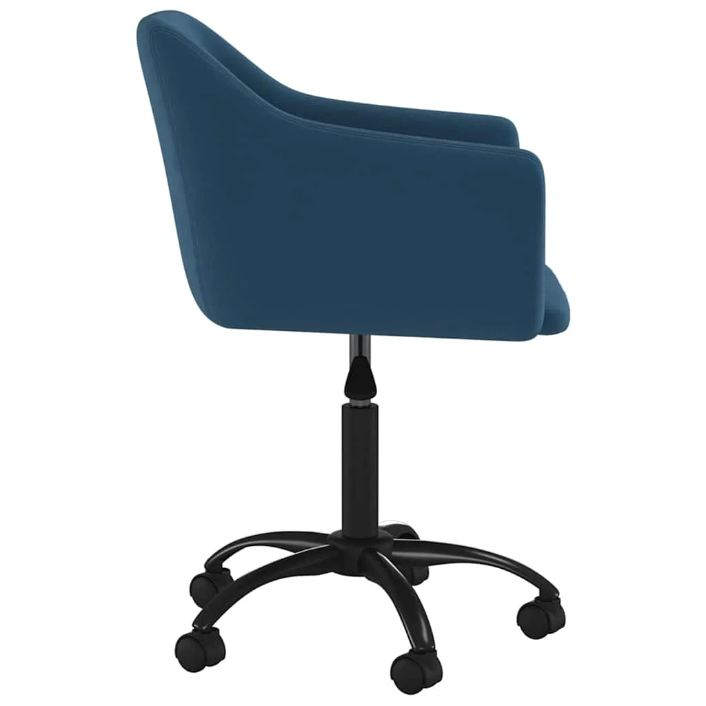 Chaise pivotante de bureau 55 x 52 x 83 cm bleu velours – vue de détail