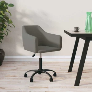 Chaise pivotante de bureau 55 x 52 x 83 cm gris foncé velours – vue d’ensemble