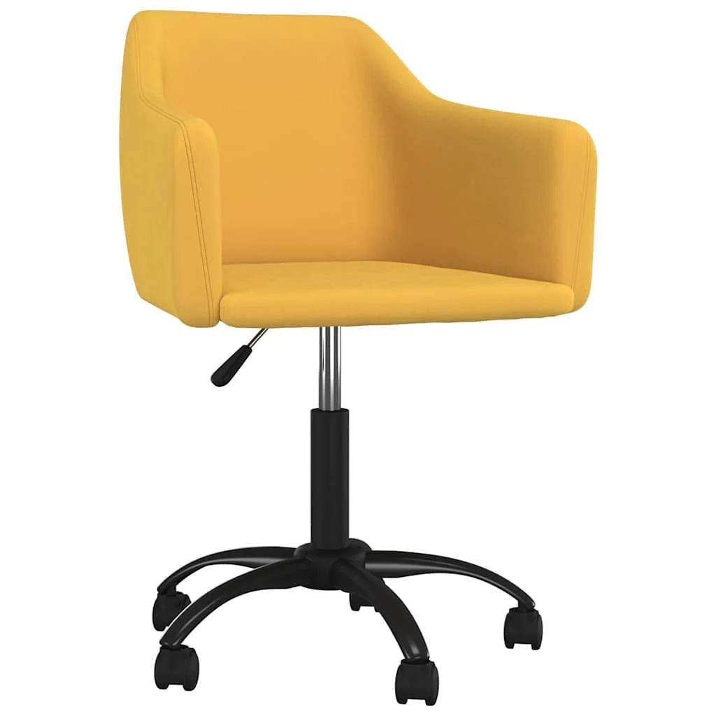 Chaise pivotante de bureau 55 x 52 x 83 cm jaune velours – vue de face