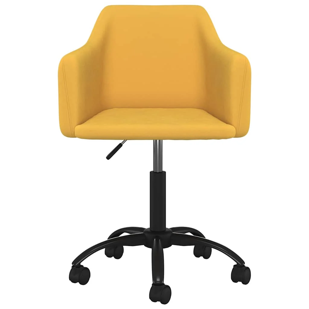 Chaise pivotante de bureau 55 x 52 x 83 cm jaune velours – vue de côté