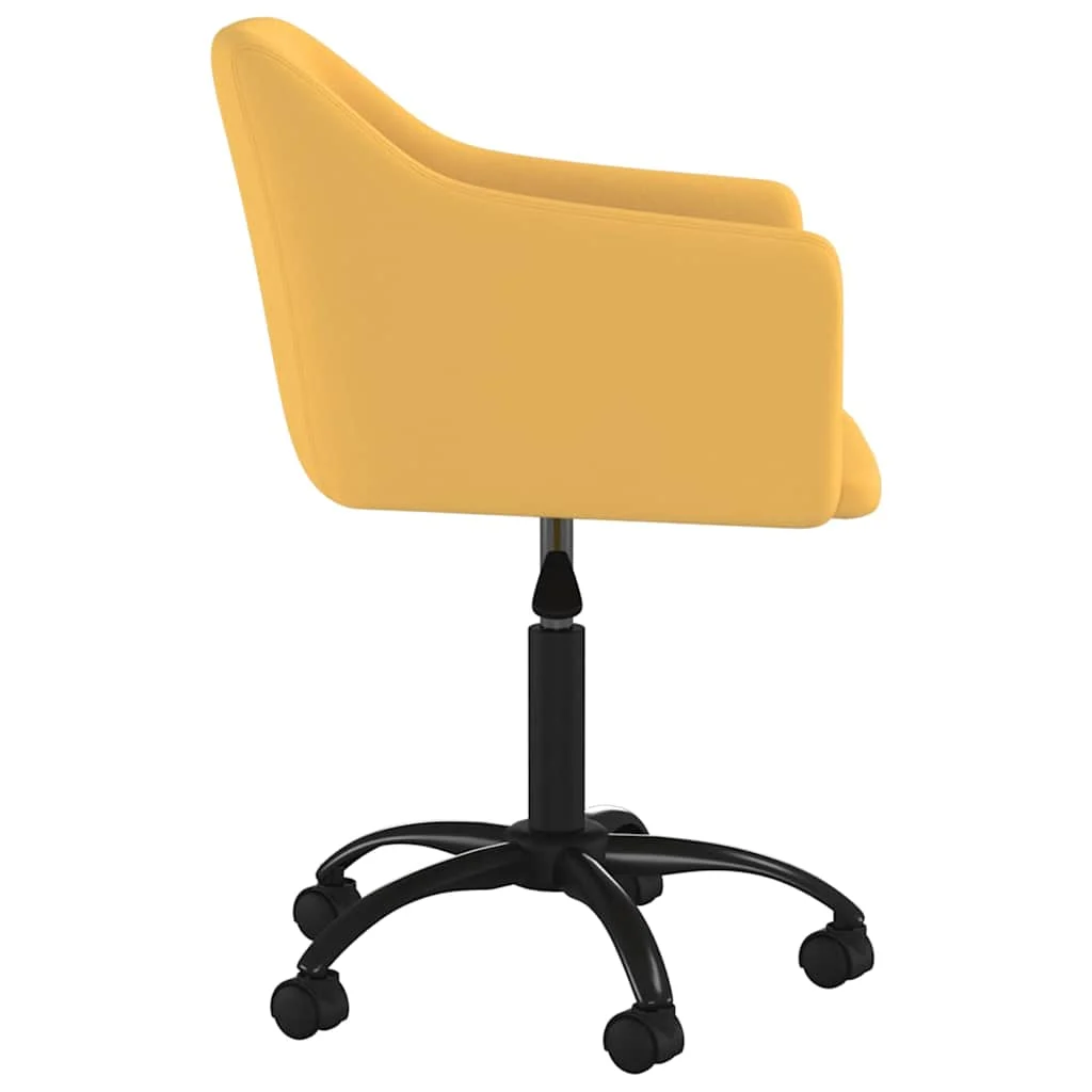 Chaise pivotante de bureau 55 x 52 x 83 cm jaune velours – vue de détail