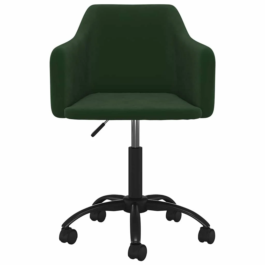 Chaise pivotante de bureau 55 x 52 x 83 cm vert foncé velours – vue de côté