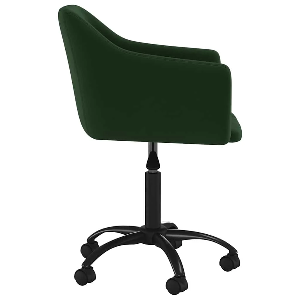 Chaise pivotante de bureau 55 x 52 x 83 cm vert foncé velours – vue de détail