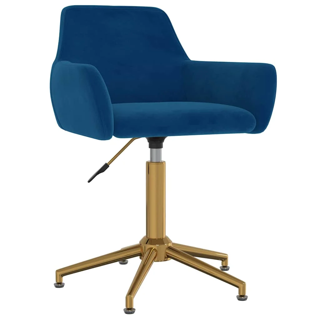 Chaise pivotante de bureau 55 x 53 x 81 cm bleu velours – vue de face