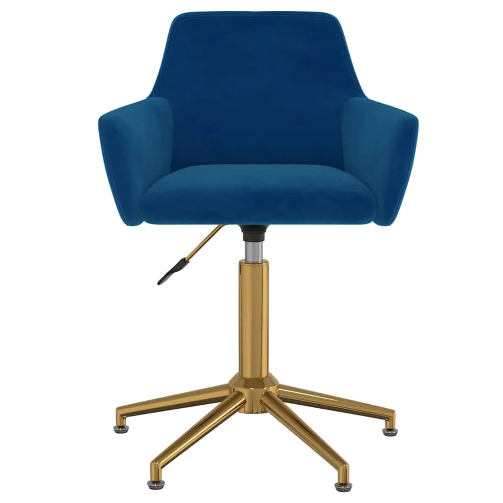 Chaise pivotante de bureau 55 x 53 x 81 cm bleu velours – vue de côté