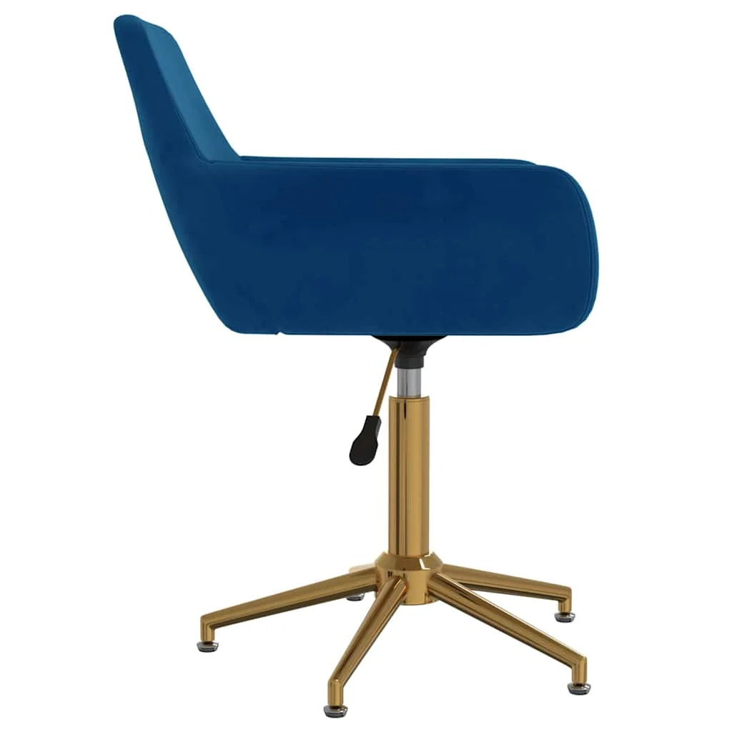 Chaise pivotante de bureau 55 x 53 x 81 cm bleu velours – vue de détail