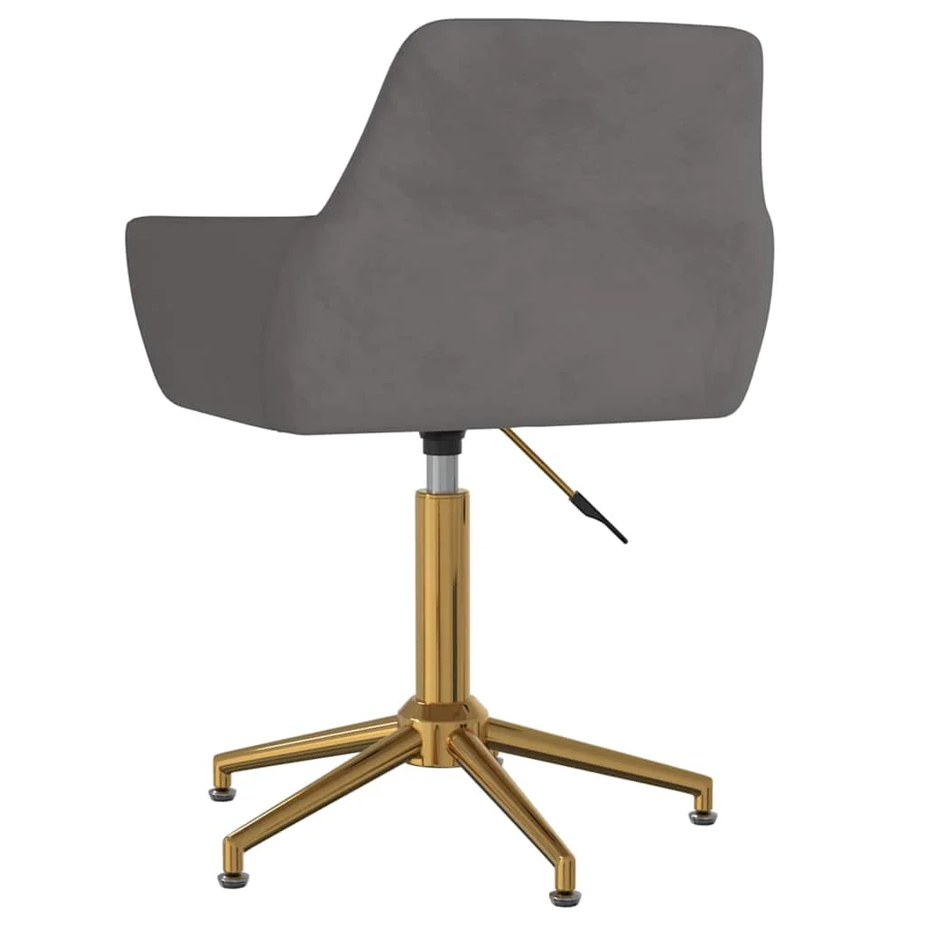 Chaise pivotante de bureau 55 x 53 x 81 cm gris foncé velours – vue en situation