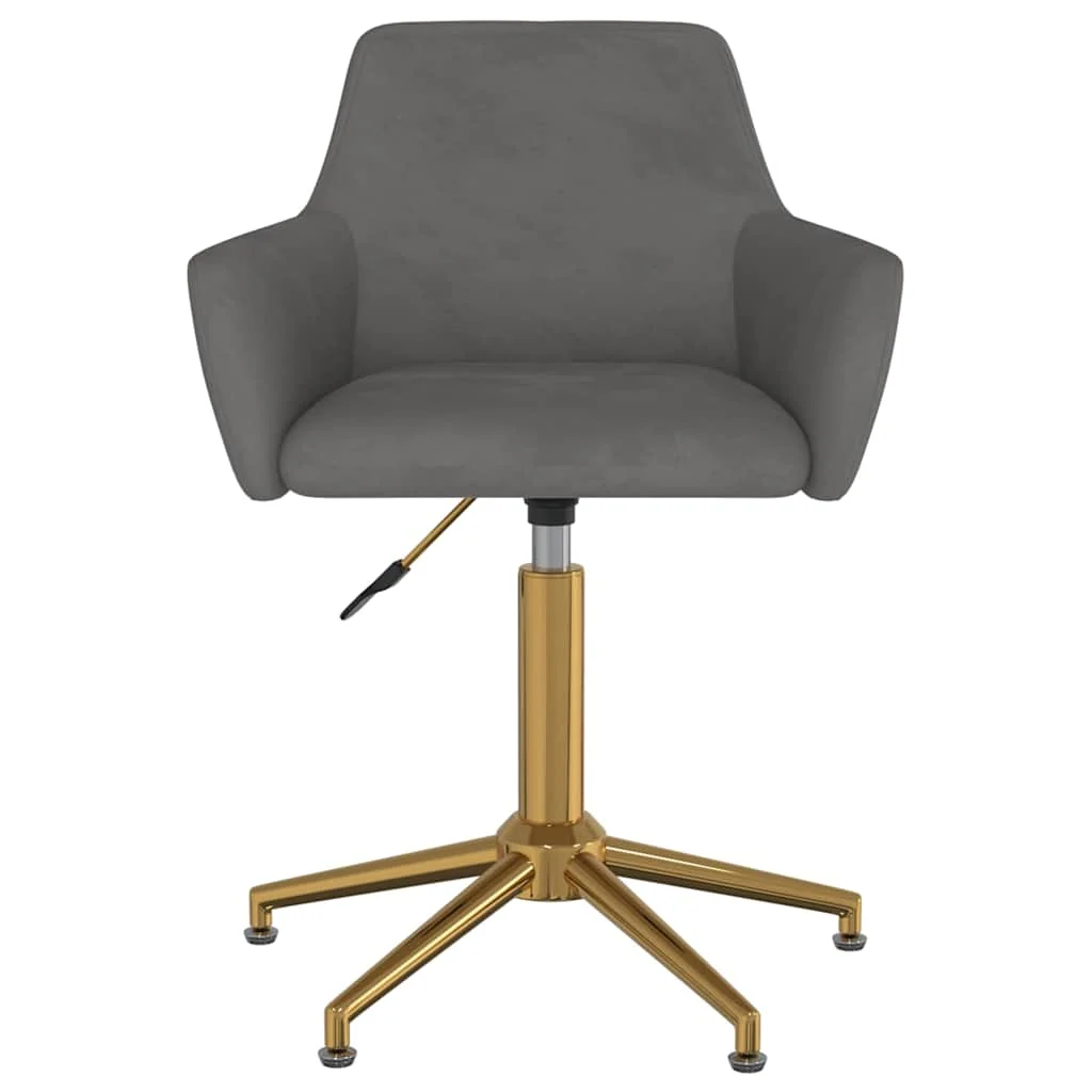 Chaise pivotante de bureau 55 x 53 x 81 cm gris foncé velours – vue de côté