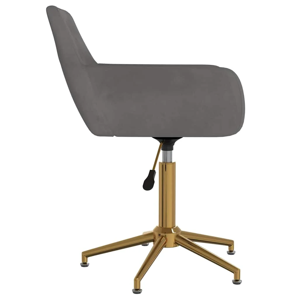 Chaise pivotante de bureau 55 x 53 x 81 cm gris foncé velours – vue de détail