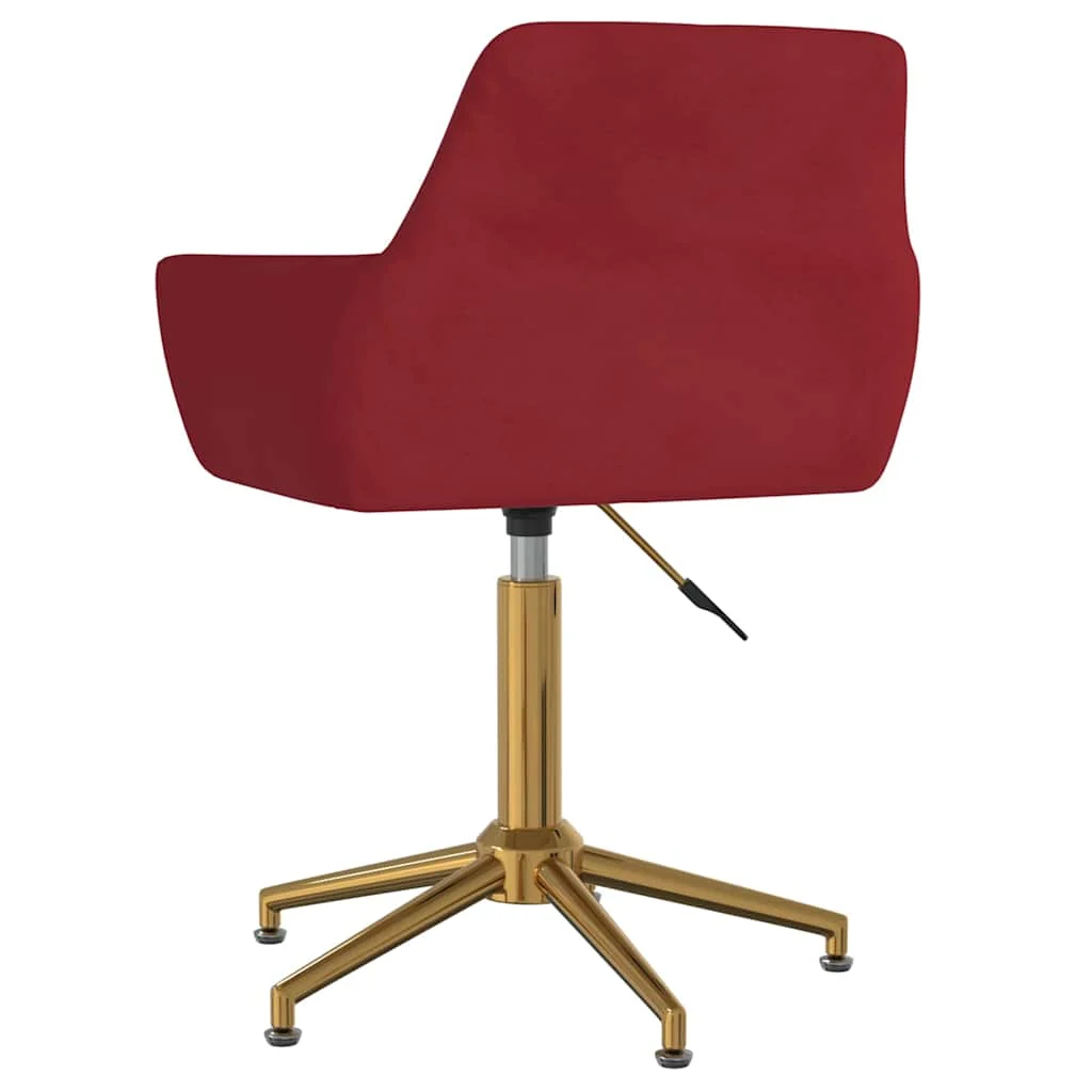 Chaise pivotante de bureau 55 x 53 x 81 cm rouge bordeaux velours – vue en situation