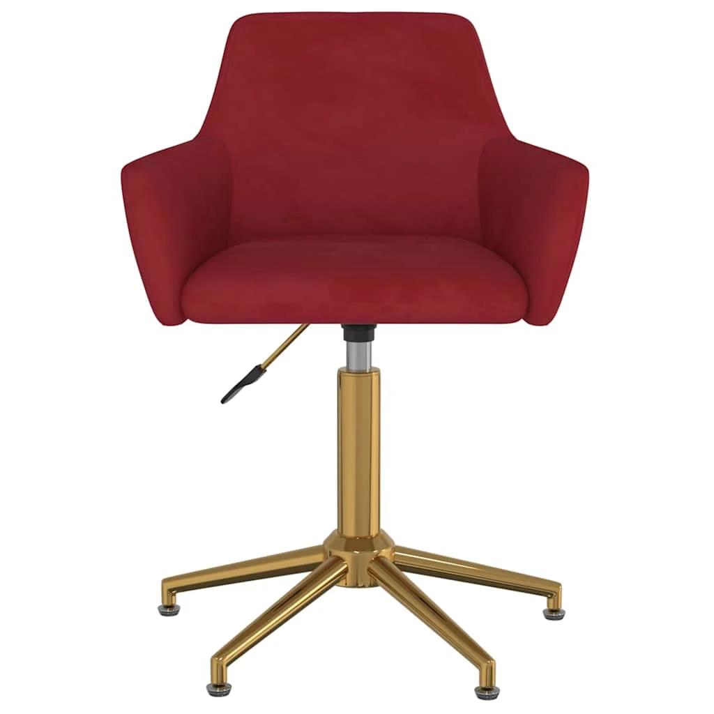 Chaise pivotante de bureau 55 x 53 x 81 cm rouge bordeaux velours – vue de côté