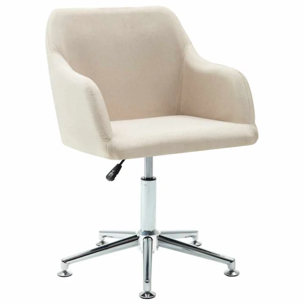 Chaise pivotante de bureau 55 x 53 x 92 cm crème tissu – vue d’ensemble