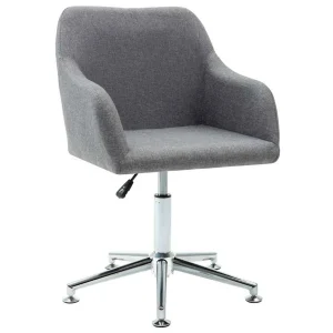 Chaise pivotante de bureau 55 x 53 x 92 cm gris clair tissu – vue d’ensemble