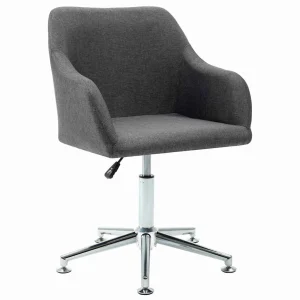 Chaise pivotante de bureau 55 x 53 x 92 cm gris foncé tissu – vue d’ensemble