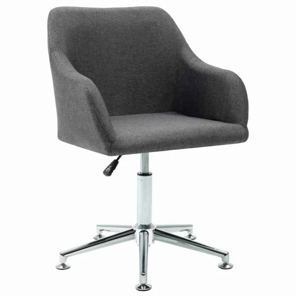 Chaise pivotante de bureau 55 x 53 x 92 cm gris foncé tissu – vue d’ensemble
