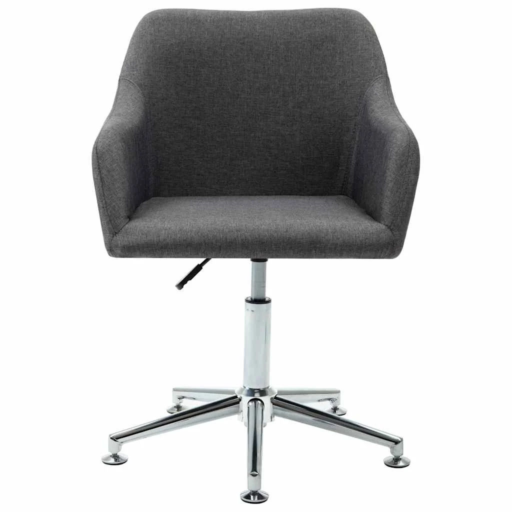 Chaise pivotante de bureau 55 x 53 x 92 cm gris foncé tissu – vue de face
