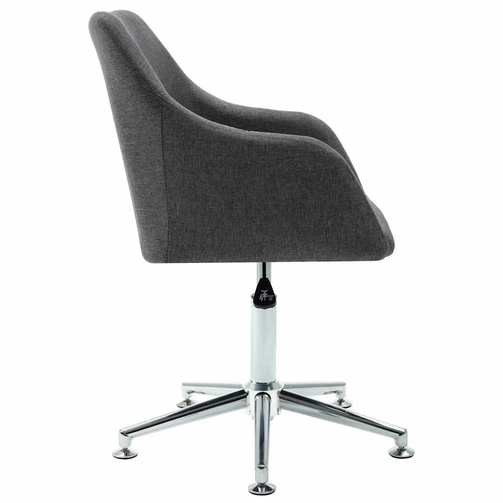 Chaise pivotante de bureau 55 x 53 x 92 cm gris foncé tissu – vue de côté