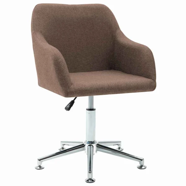 Chaise pivotante de bureau 55 x 53 x 92 cm marron tissu – vue d’ensemble