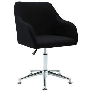 Chaise pivotante de bureau 55 x 53 x 92 cm noir tissu – vue d’ensemble