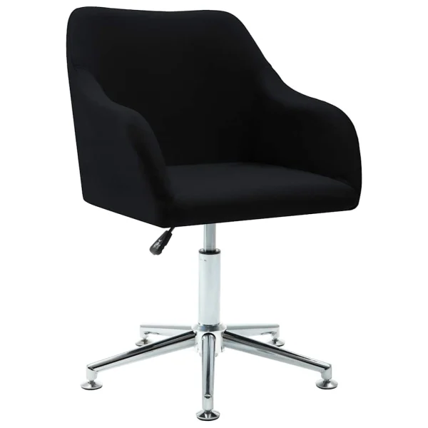 Chaise pivotante de bureau 55 x 53 x 92 cm noir tissu – vue d’ensemble