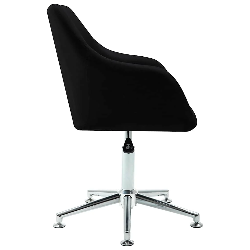 Chaise pivotante de bureau 55 x 53 x 92 cm noir tissu – vue de côté