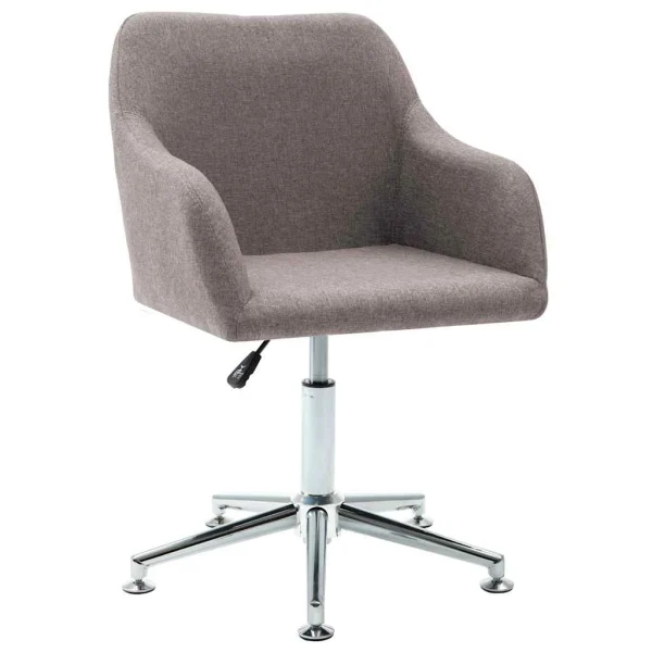 Chaise pivotante de bureau 55 x 53 x 92 cm taupe tissu – vue d’ensemble