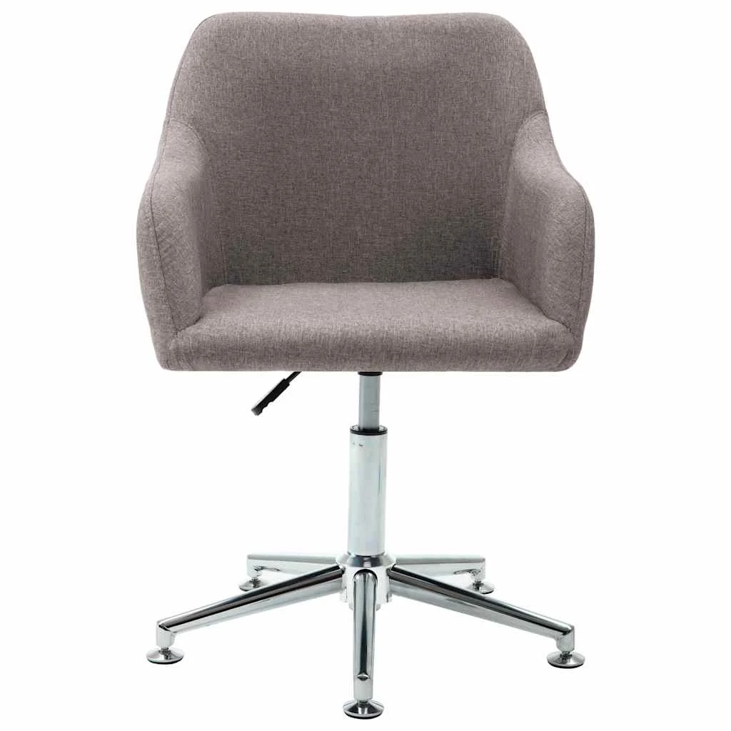 Chaise pivotante de bureau 55 x 53 x 92 cm taupe tissu – vue de face