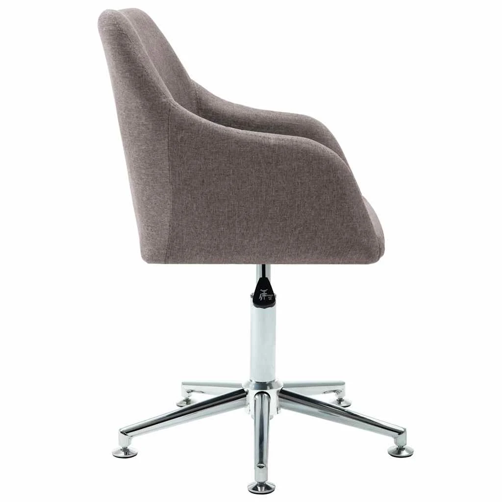 Chaise pivotante de bureau 55 x 53 x 92 cm taupe tissu – vue de côté