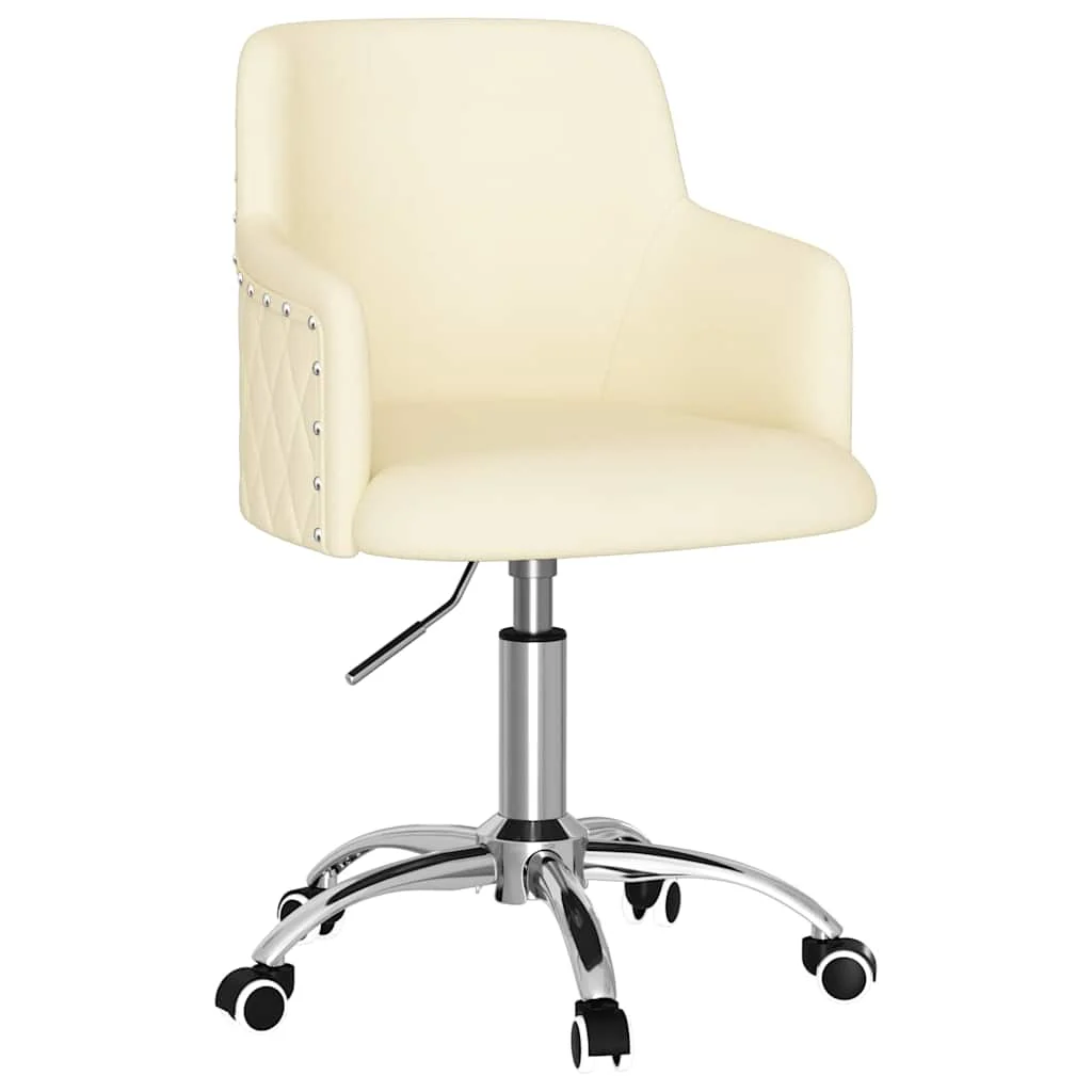 Chaise pivotante de bureau 55 x 55 x 92 cm crème tissu – vue de face