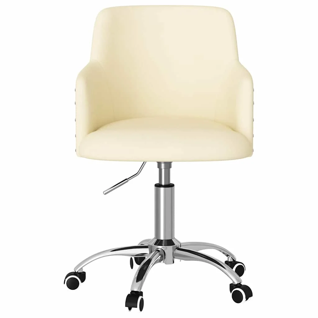 Chaise pivotante de bureau 55 x 55 x 92 cm crème tissu – vue de côté