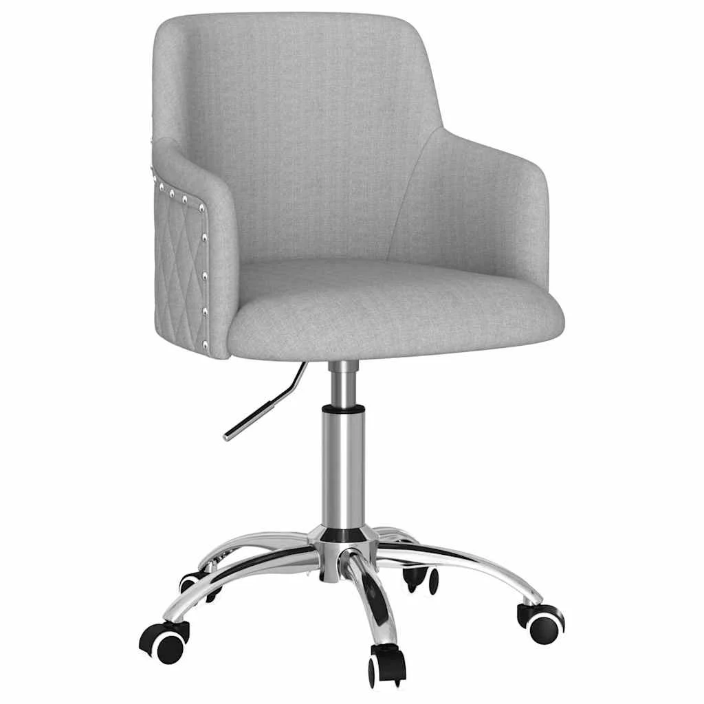 Chaise pivotante de bureau 55 x 55 x 92 cm gris clair tissu – vue de face