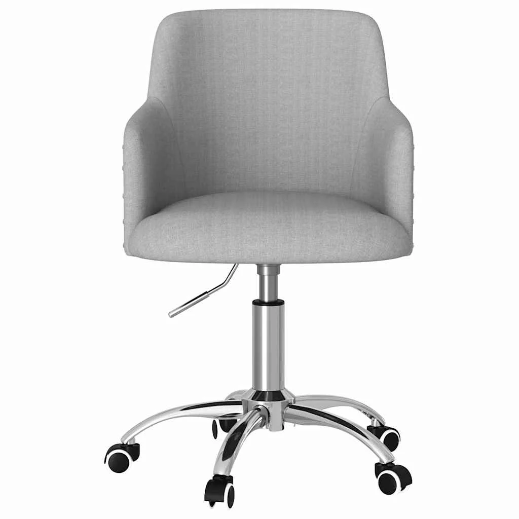 Chaise pivotante de bureau 55 x 55 x 92 cm gris clair tissu – vue de côté