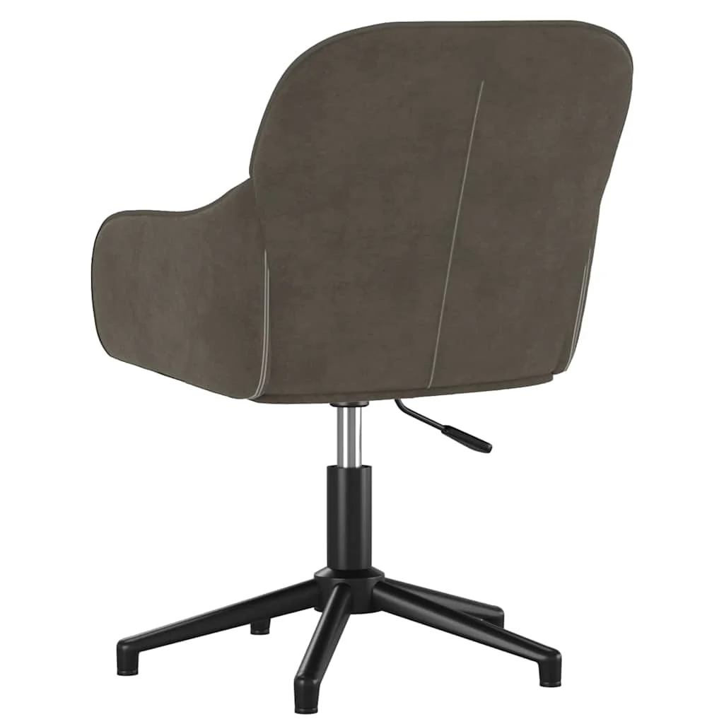 Chaise pivotante de bureau 56 x 61,5 x 80 cm gris foncé velours – vue en situation