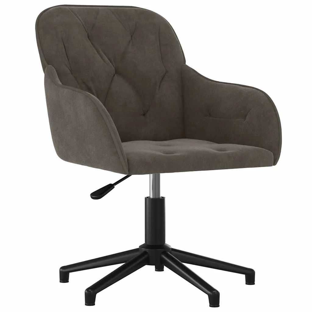 Chaise pivotante de bureau 56 x 61,5 x 80 cm gris foncé velours – vue de face