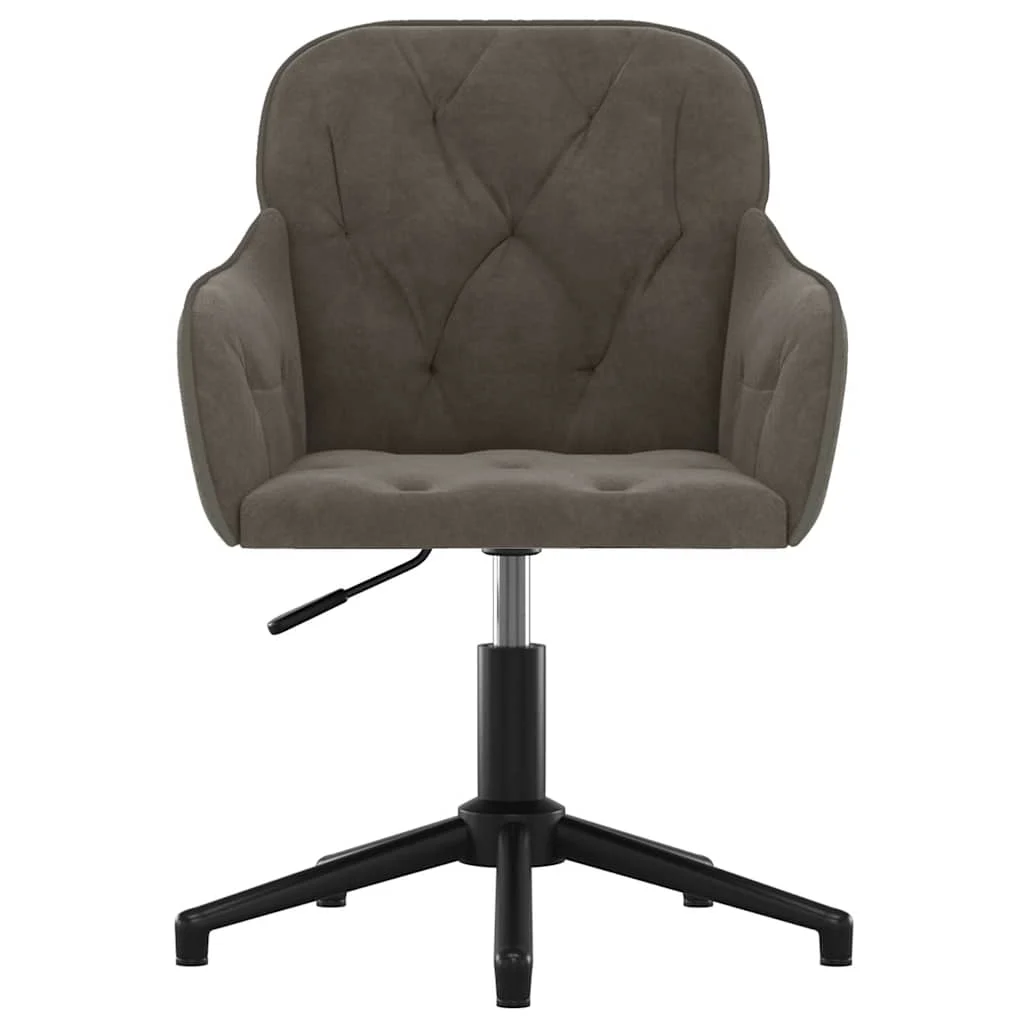 Chaise pivotante de bureau 56 x 61,5 x 80 cm gris foncé velours – vue de côté