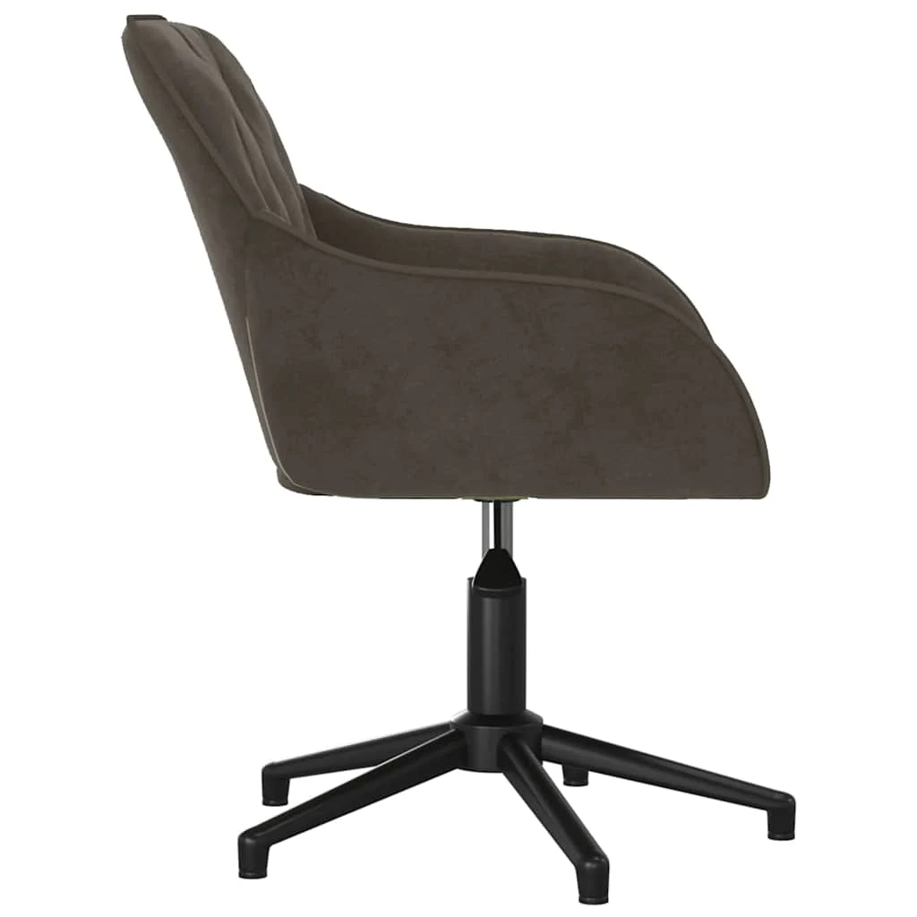 Chaise pivotante de bureau 56 x 61,5 x 80 cm gris foncé velours – vue de détail