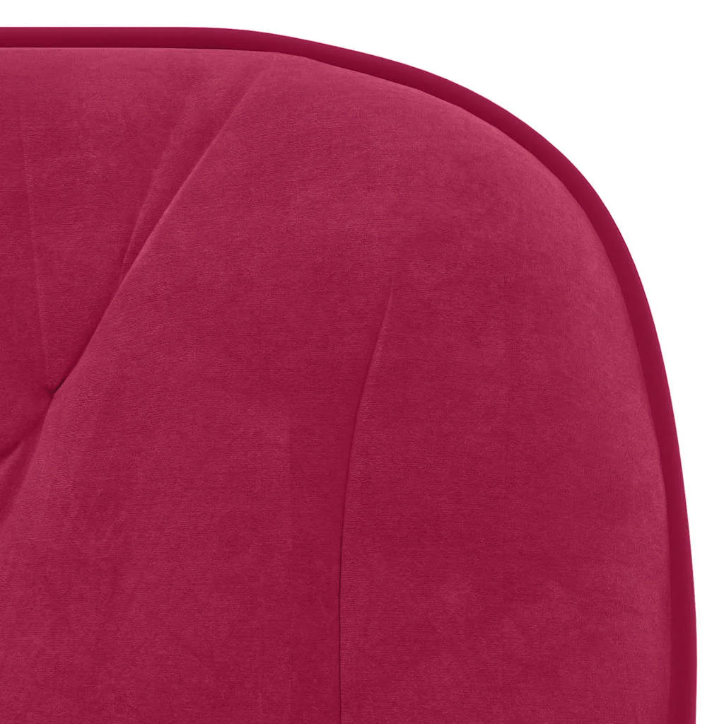 Chaise pivotante de bureau 56 x 61,5 x 80 cm rouge bordeaux velours – vue de dessus