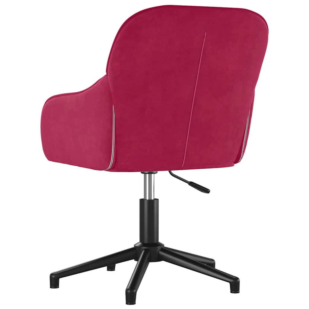 Chaise pivotante de bureau 56 x 61,5 x 80 cm rouge bordeaux velours – vue de détail